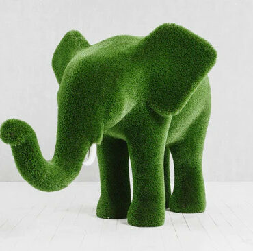 Medium elephant topiary