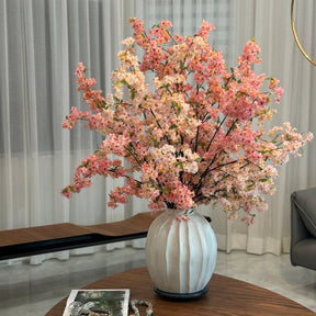 Astoria vase with pink cherry blossoms