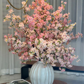 Astoria vase with pink cherry blossoms